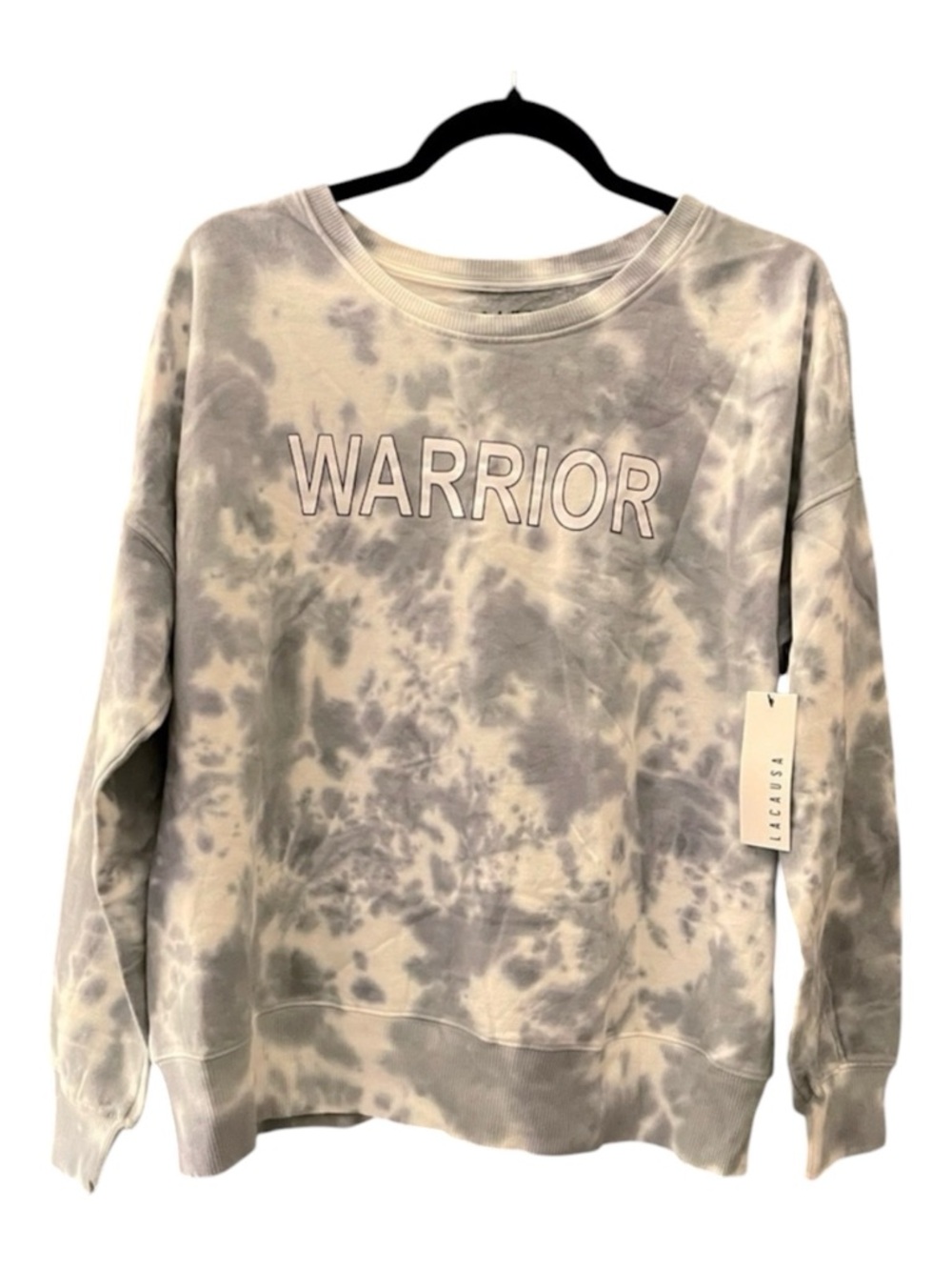 Lacausa Warrior Tie Dye Sweatshirt Small Blue White Crewneck Oversized. NWT
